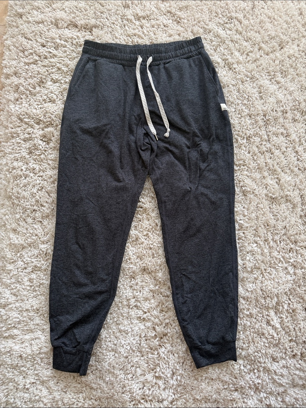 Vuori Charcoal Joggers with White Logo Patch